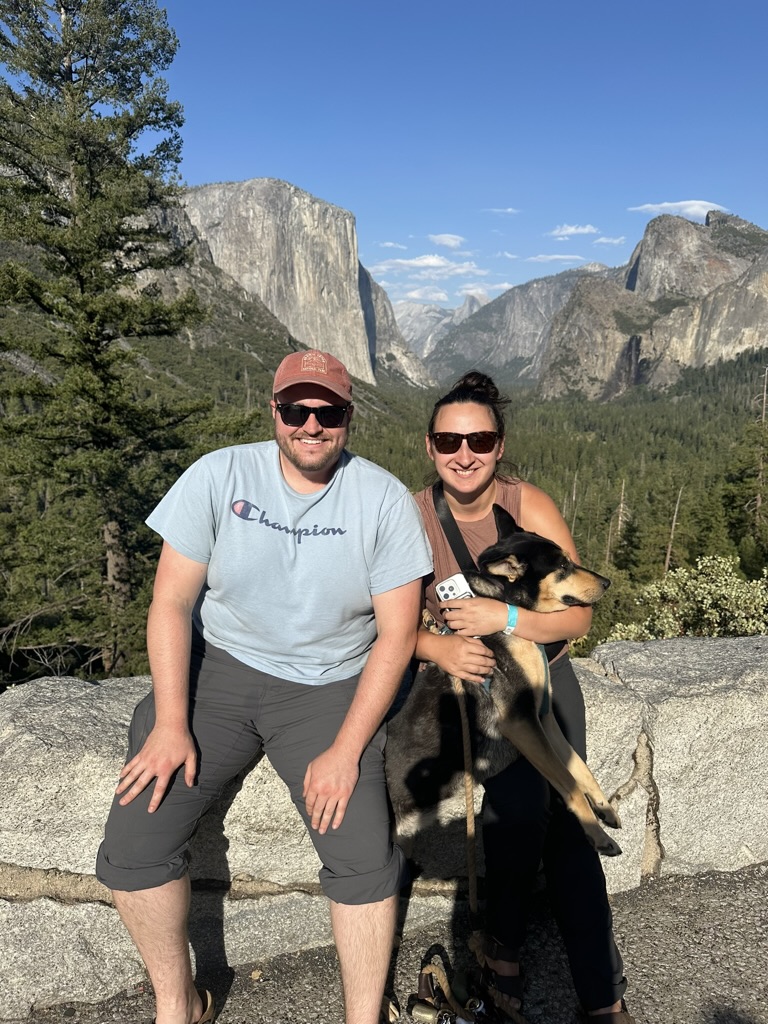 Sarah and Brady at Yosemite with the dog